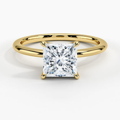 Princess Shape Engagement Rings | 14k Yellow Gold