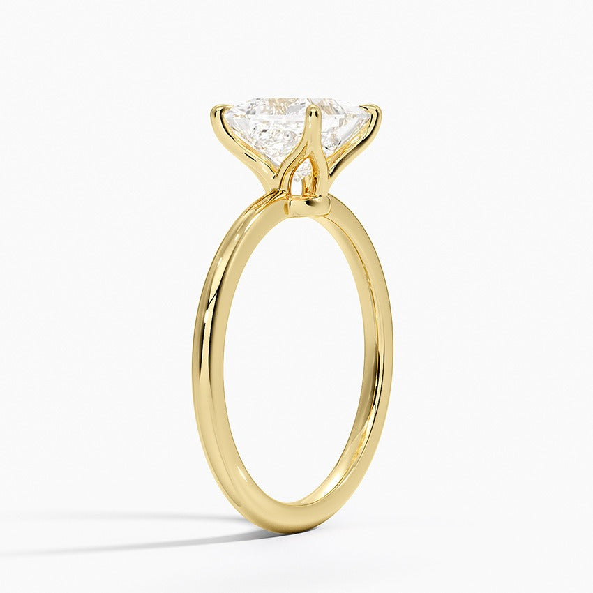 Princess Shape Engagement Rings | 14k Yellow Gold