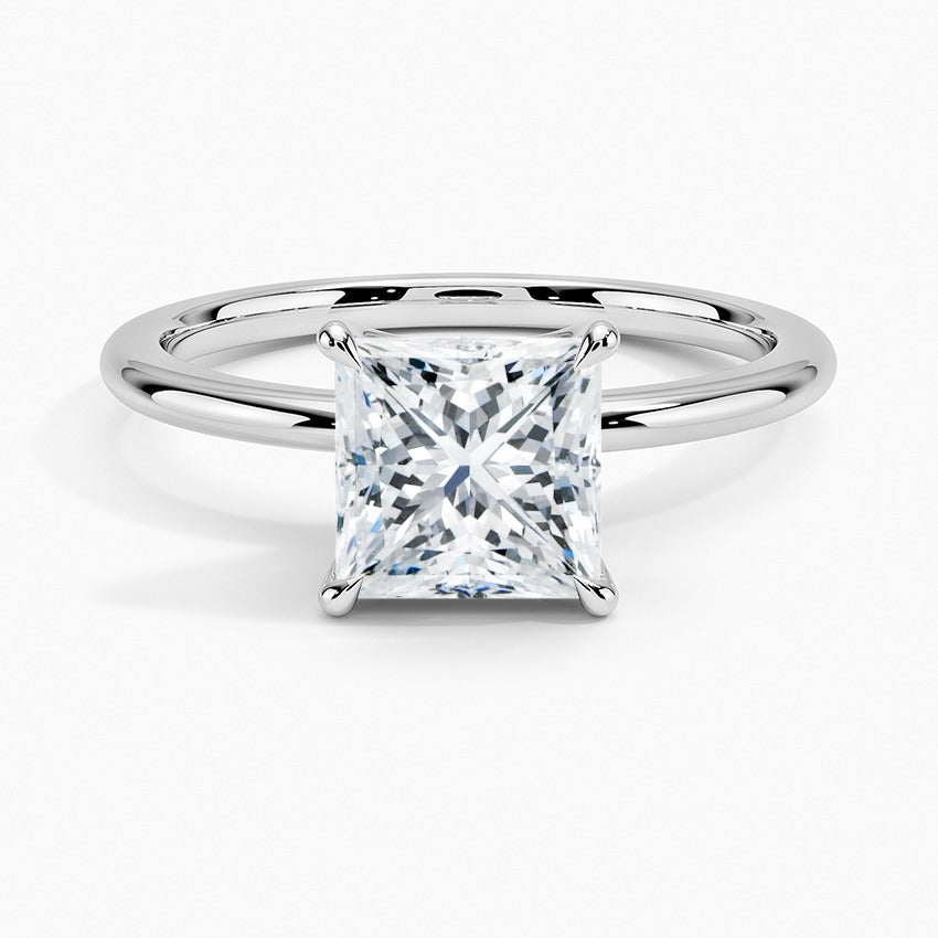 Princess Shape Engagement Rings | 14k White Gold